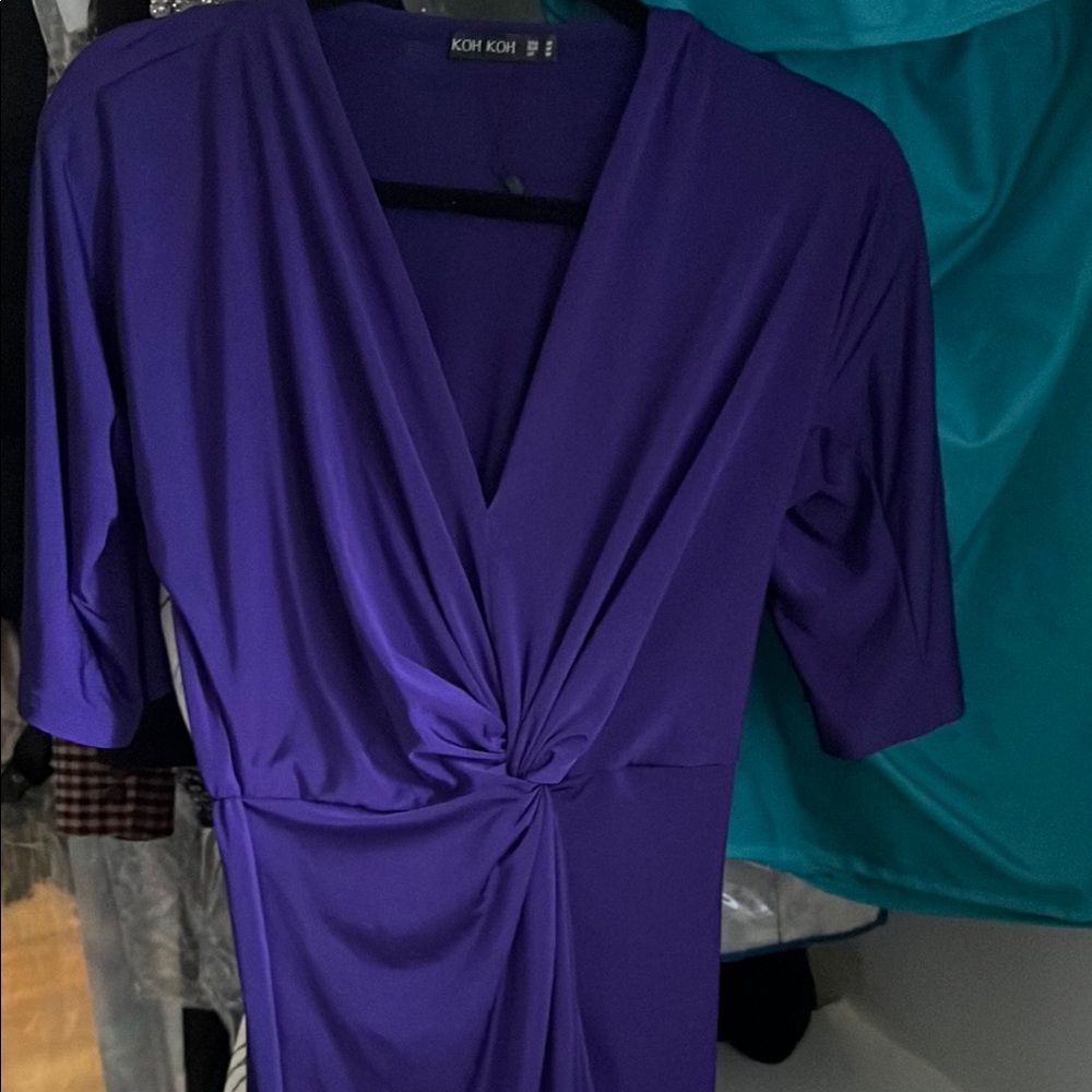 Koh Koh Purple V-Neck Dress